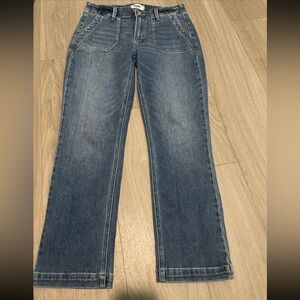 PAIGE Straight Leg Jeans in Washed Blue
